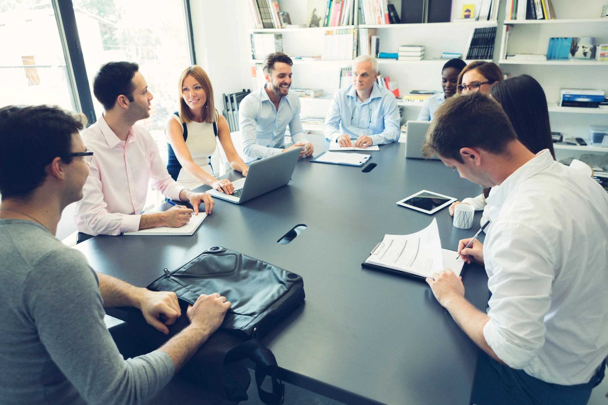 Executive team meeting around a conference table